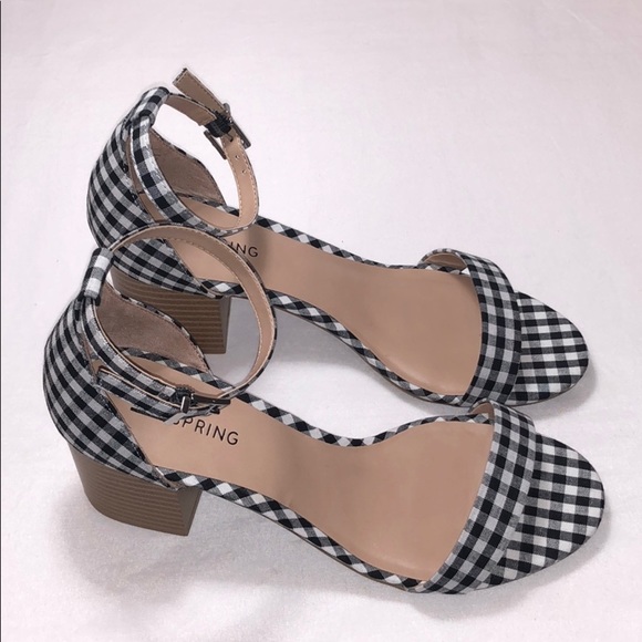 New Women's Plaid Gingham Pattern Open Toe Sandals - Picture 8 of 15